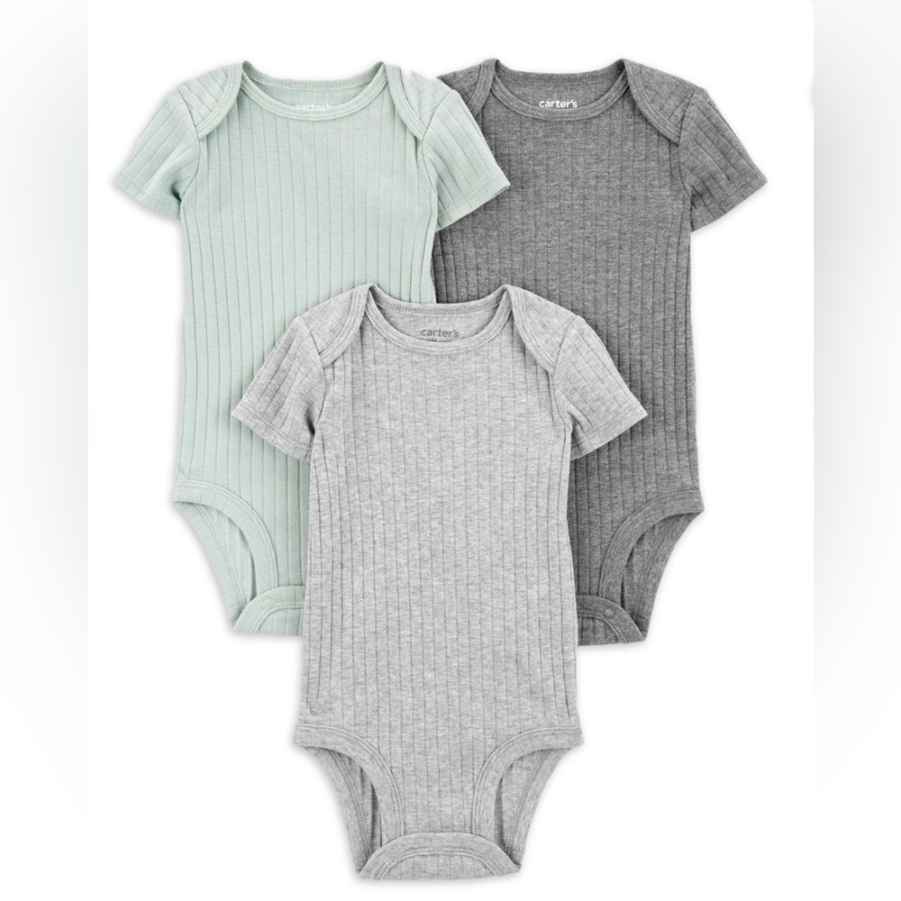 Carter's Child of Mine Baby Boy Ribbed Bodysuits 3 Pc
